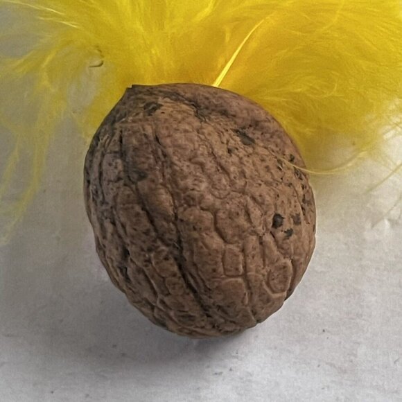 Handmade Half Shell Walnut Fuzzy Hair Egg Cute One Of A Kind Gift Handcrafted - Picture 5 of 5